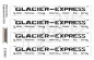 Preview: Zuglaufschild "Glacier-Express" historisch, 2 Satz, Aufkleber