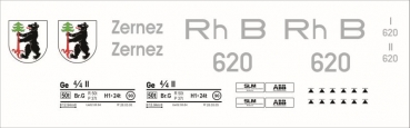 Ge 4/4 II 620 Zernez, grüne Ausführung, Decalset, SPUR 0