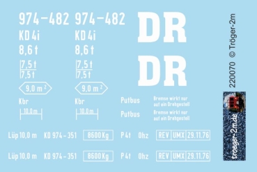 Packwagen 974-482 der DR / RüKB, Decalset