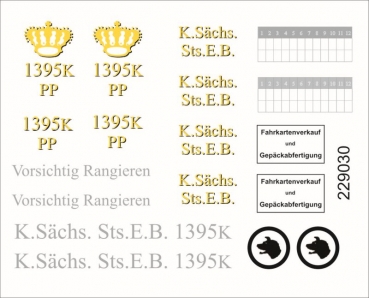 Sächsischer Packwagen, Gattung 751, Decalset