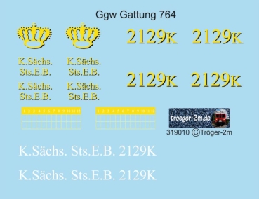 Sächsischer Ggw 2129, Gattung 764, Decalset