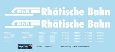 Y 11823 Beschriftung für Abrollcontainer, Decalset SPUR 0