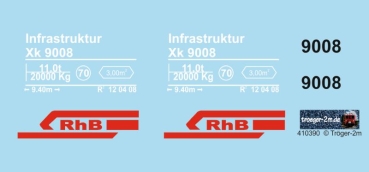 RhB Gleiskran Xk 9008, Decalset
