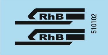 RhB - Logo, Schwarz, 50 x 12 mm, Decalset