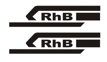 RhB - Logo, Schwarz, 115 x 30 mm, geplottet