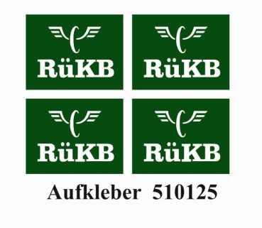 RüKB-Logo auf grünem Grund, ca RAL 6020, Aufkleber