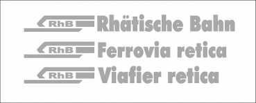 RhB - Logo mit Schriftzug, geplottet Silber