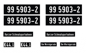 Sonderanfertigung Loknummern (Rundziffern), Aufkleber