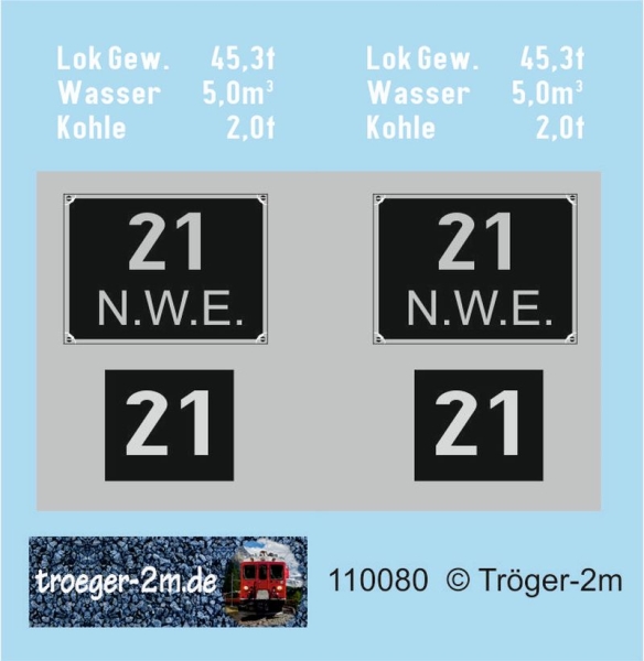 NWE 21, Decalset und Aufkleber