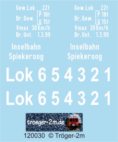 Lok 1 - 6 der Inselbahn Spiekerog