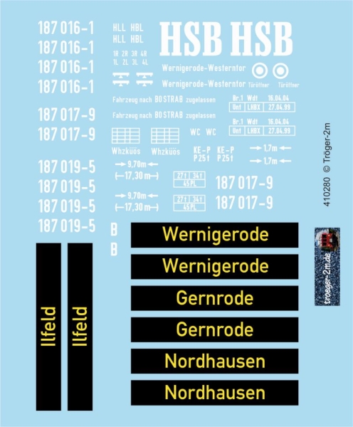 Neubautriebwagen, Decalset