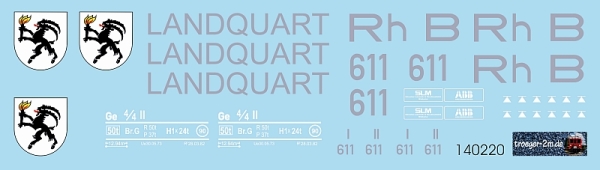 Ge 4/4 II 611 LANDQUART, grüne Ausführung, Decalset