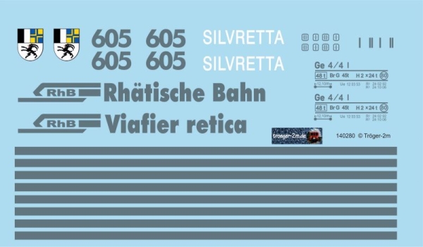 Ge 4/4 I 605 Silvretta, Decalset