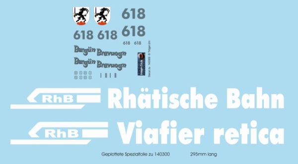 Ge 4/4 II 618 mit Werbung "Rhätische Bahn", Beschriftungsset