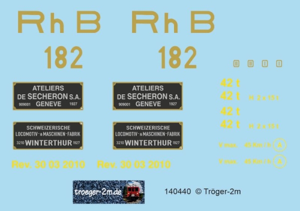 Ge 4/4 182 - Bernina - Krokodil, Decalset