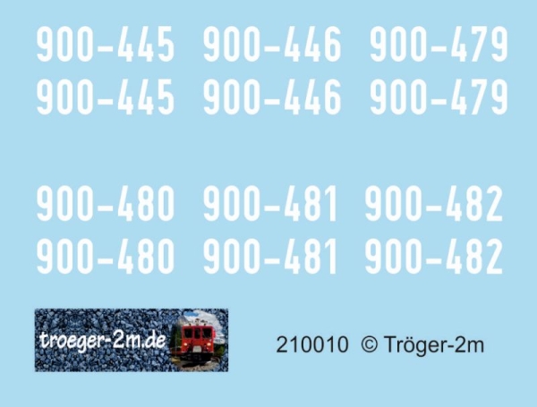 changing numbers for passenger car, 6 windows, decalset