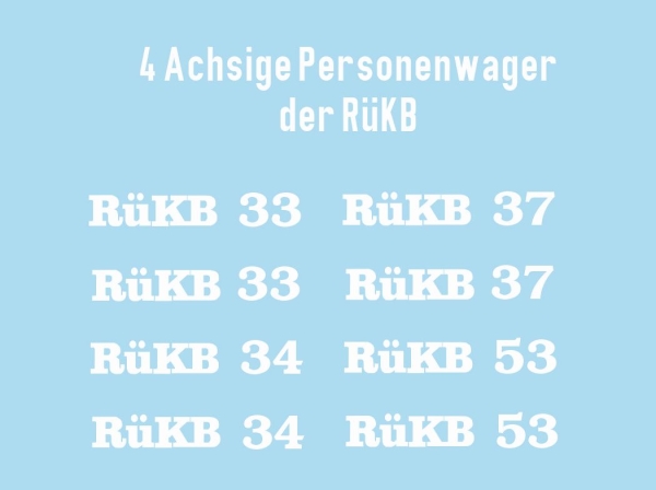 4-achsiger Personenwagen der RüKB, Decalset