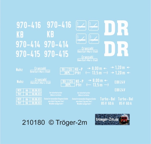 7-fenstriger Reko-Wagen Sachsen, Decalset