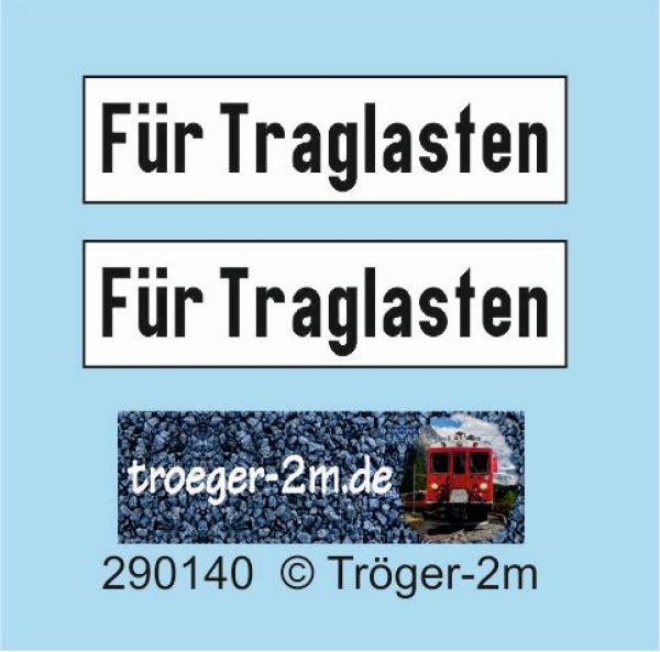 Traglasten - Schild, Decalset