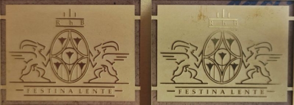 FESTINA LENTE - Logo, Messing geätzt