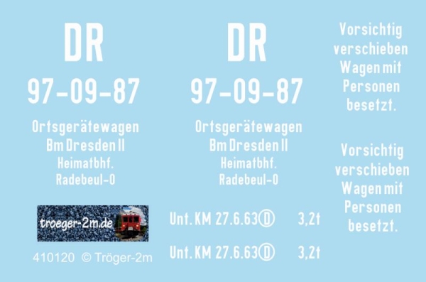 equipment car "Radebeul-Ost", decalset