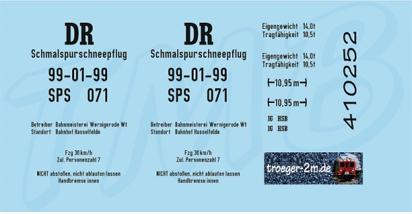 Schneepflug 99-01-99 SPS - 071, Decalset (schwarz)