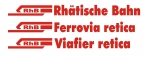 RhB - Logo mit Schriftzug, Rot, Decalset