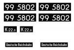 Sonderanfertigung Loknummern (Spitzziffern), Aufkleber